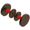 Rubinet Shower Door Knob (set) Tuscan Brass