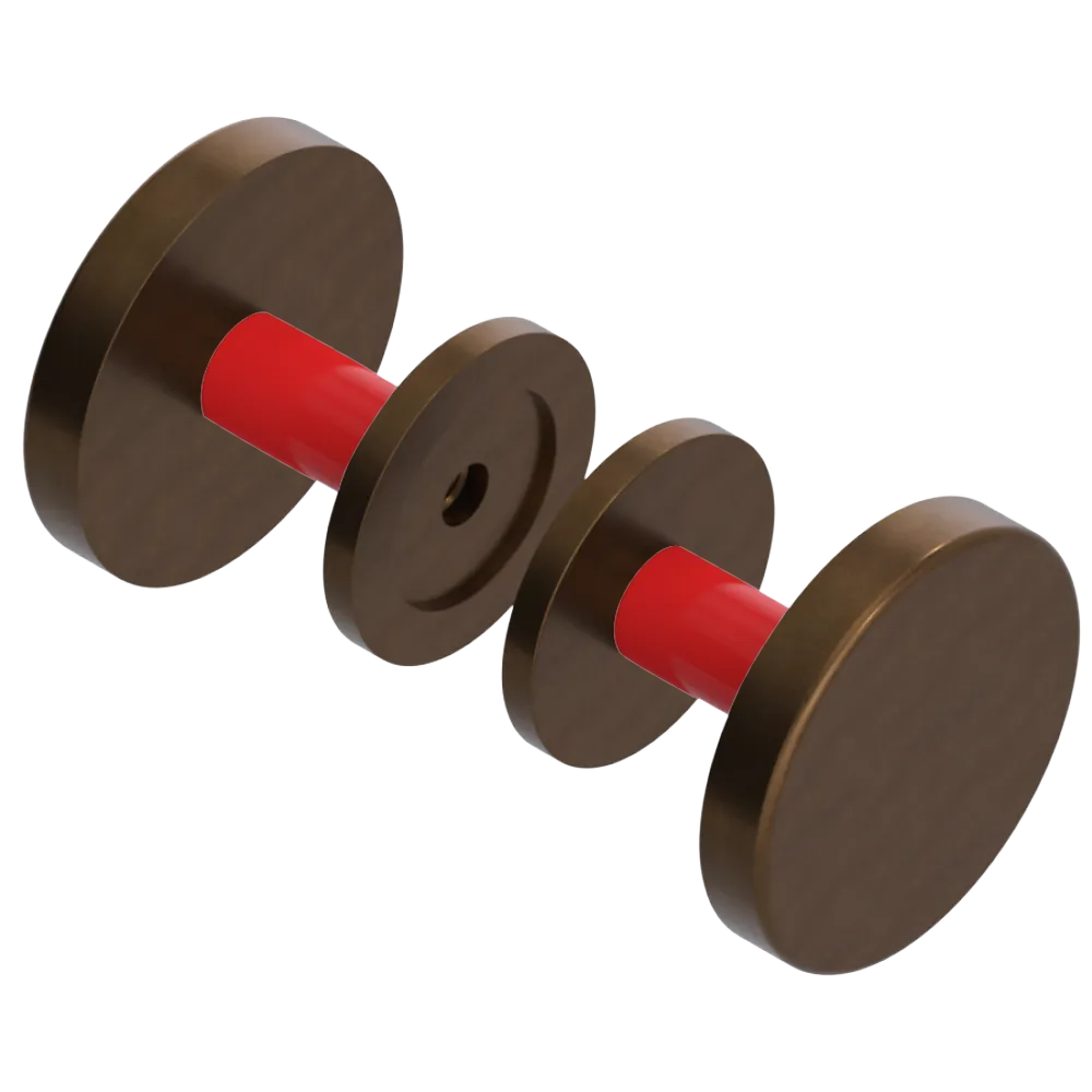 Rubinet Shower Door Knob (set) Tuscan Brass