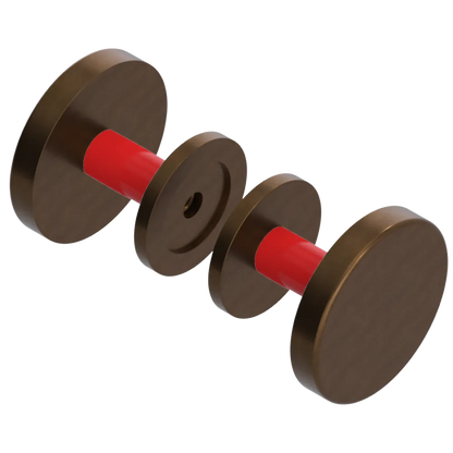 Rubinet Shower Door Knob (set) Tuscan Brass