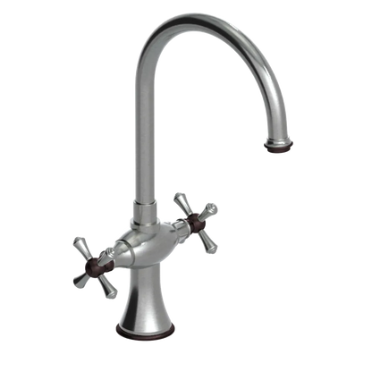 Rubinet Two Handle Single Hole Kitchen Set Satin Nickel