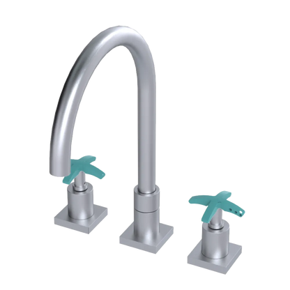 Rubinet Widespread Kitchen Set Satin Chrome