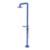 Rubinet Pressure Balance Outdoor Shower with Hand Held Shower & 10" Shower Head (with shelf) - 304 Stainless Steel Blu Jean