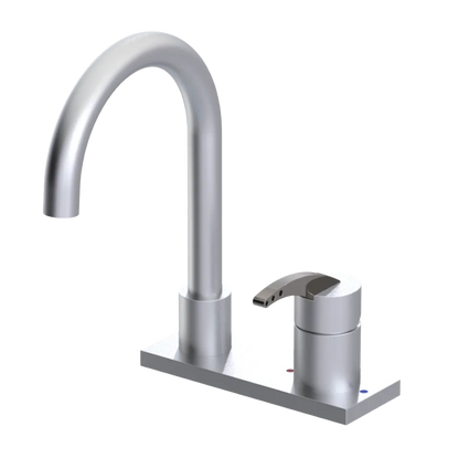 Rubinet 4" Centre Single Control Lav. Set. (less drain) Satin Chrome