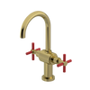 Rubinet Single Hole Dual Handle Lav. Set with LaSalle Spout (less drain) Natural Brass
