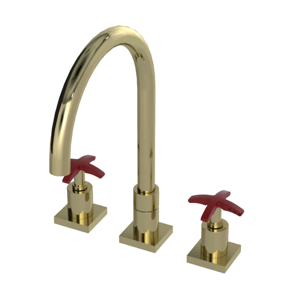 Rubinet Widespread Kitchen Set Gold