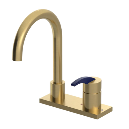 Rubinet 4" Centre Single Control Lav. Set. (less drain) Satin Brass
