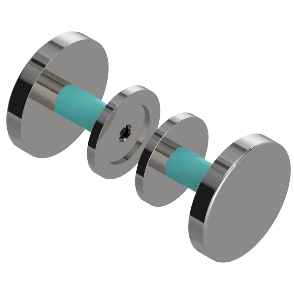 Rubinet Shower Door Knob (set) Polished Nickel