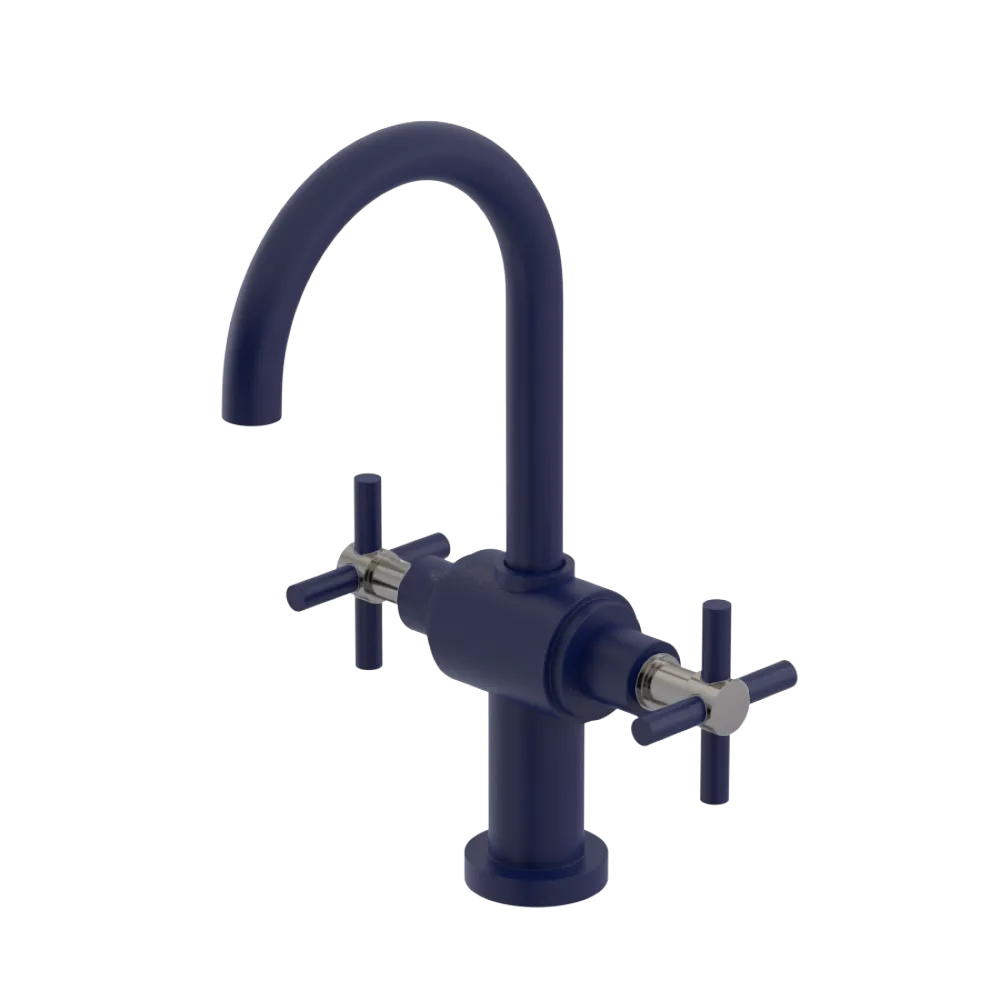 Rubinet Single Hole Dual Handle Lav. Set with LaSalle Spout (less drain) Midnight Blue