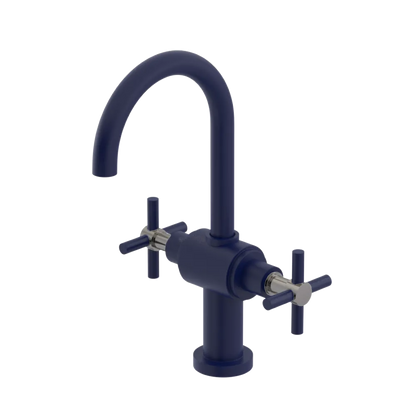 Rubinet Single Hole Dual Handle Lav. Set with LaSalle Spout (less drain) Midnight Blue