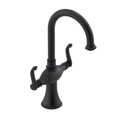 Rubinet Single Hole Dual Handle Lav. Set. (less drain) Matt Black