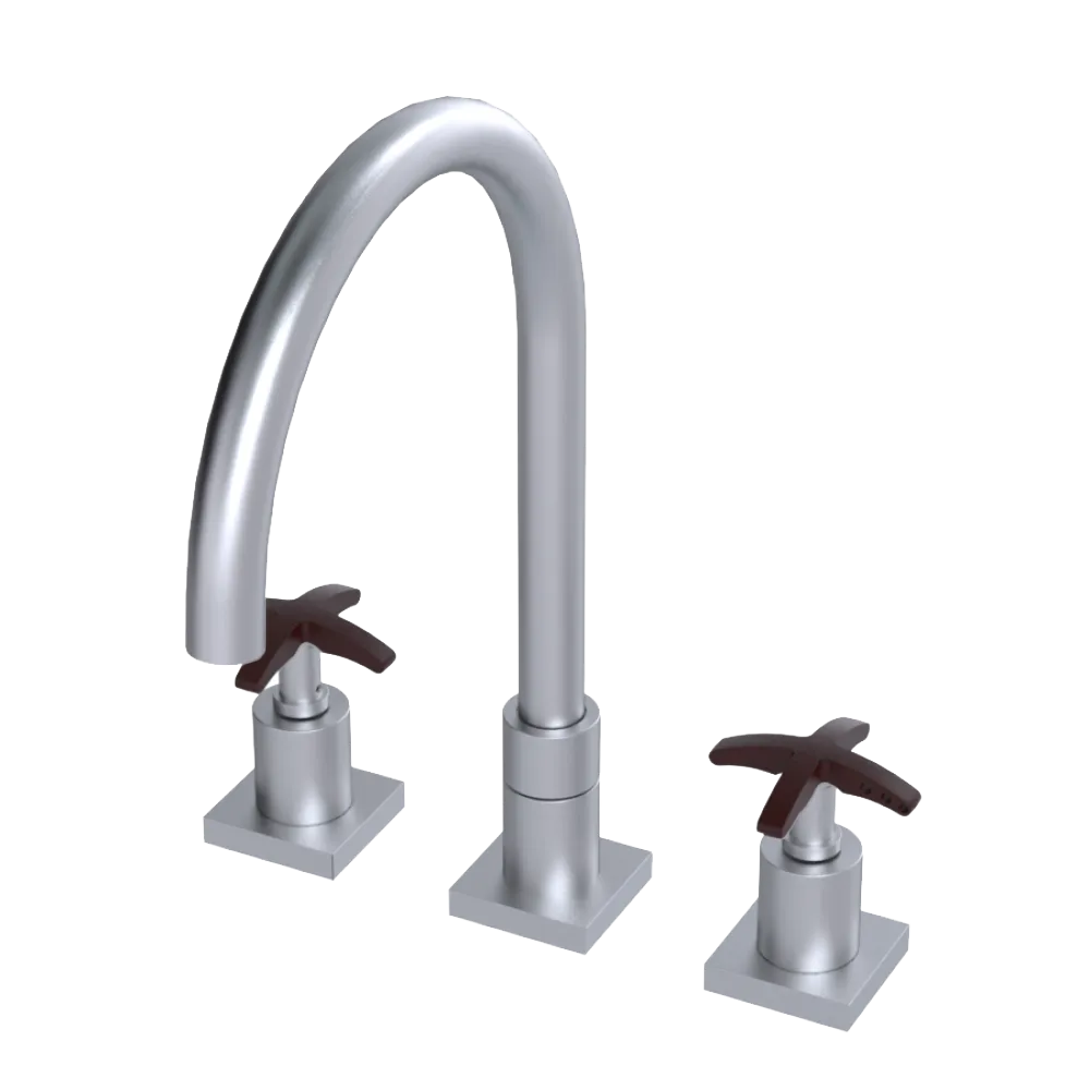 Rubinet Widespread Kitchen Set Satin Chrome