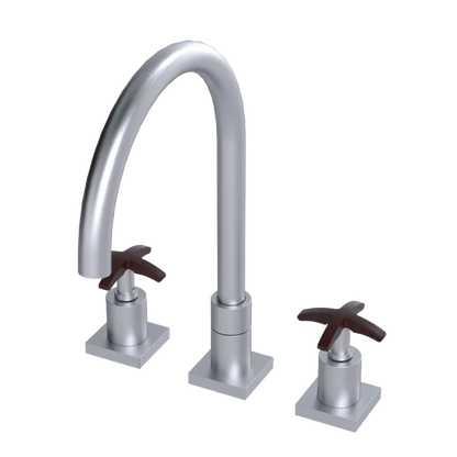 Rubinet Widespread Kitchen Set Satin Chrome