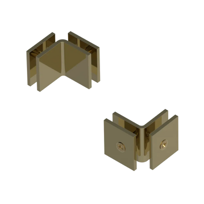 Rubinet 90 Glass to Glass Open Face Natural Brass