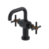 Rubinet Single Hole Dual Handle Lav. Set. (less drain) Matt Black