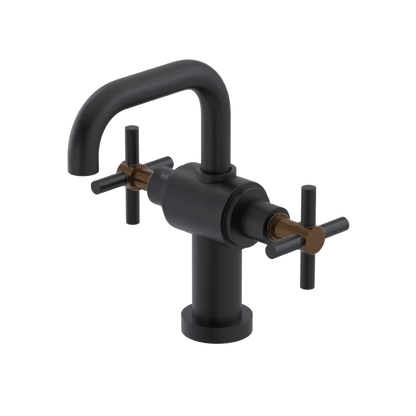 Rubinet Single Hole Dual Handle Lav. Set. (less drain) Matt Black