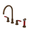 Rubinet Widespread Kitchen Set with Hand Spray Tuscan Brass