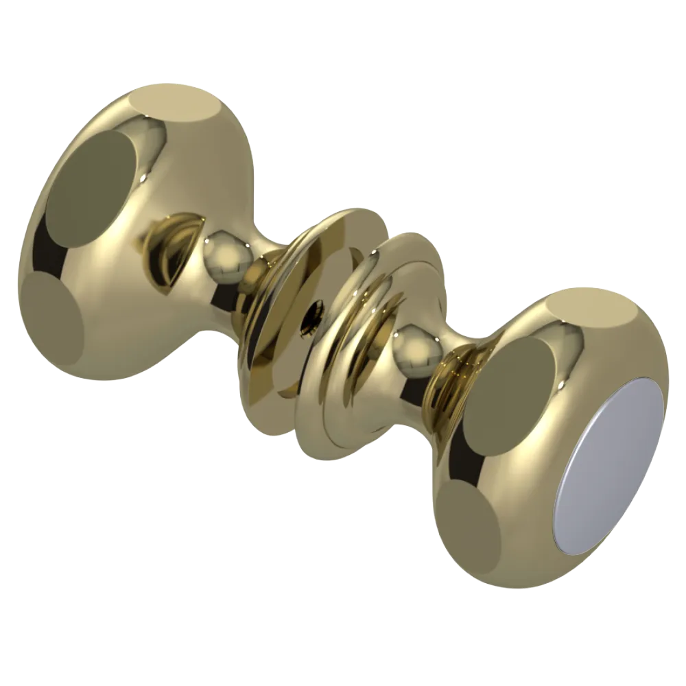 Rubinet Shower Door Knob (set) Natural Brass