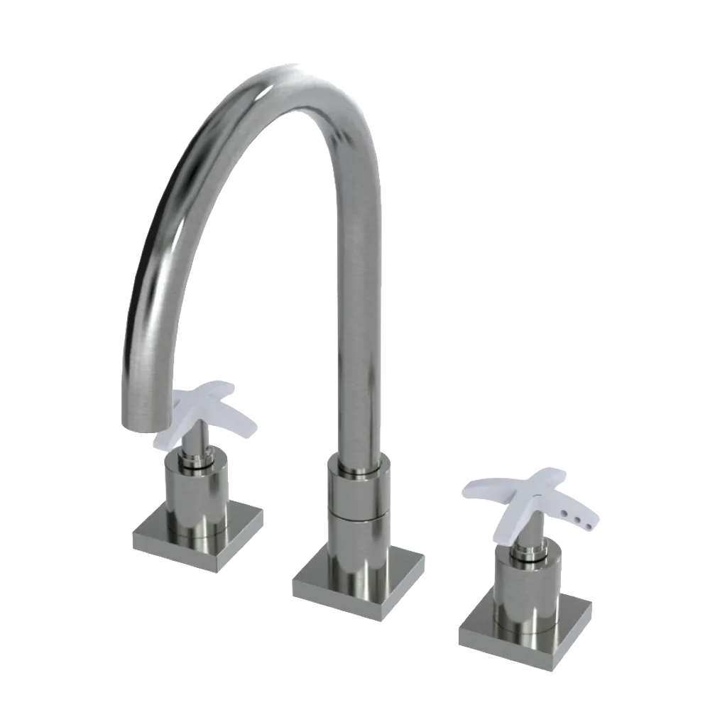 Rubinet Widespread Kitchen Set Satin Nickel
