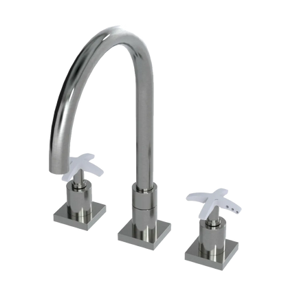 Rubinet Widespread Kitchen Set Satin Nickel