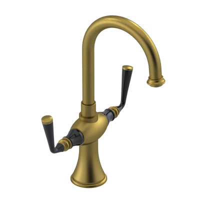 Rubinet Single Hole Dual Handle Lav. Set. (less drain) Antique Brass Matt