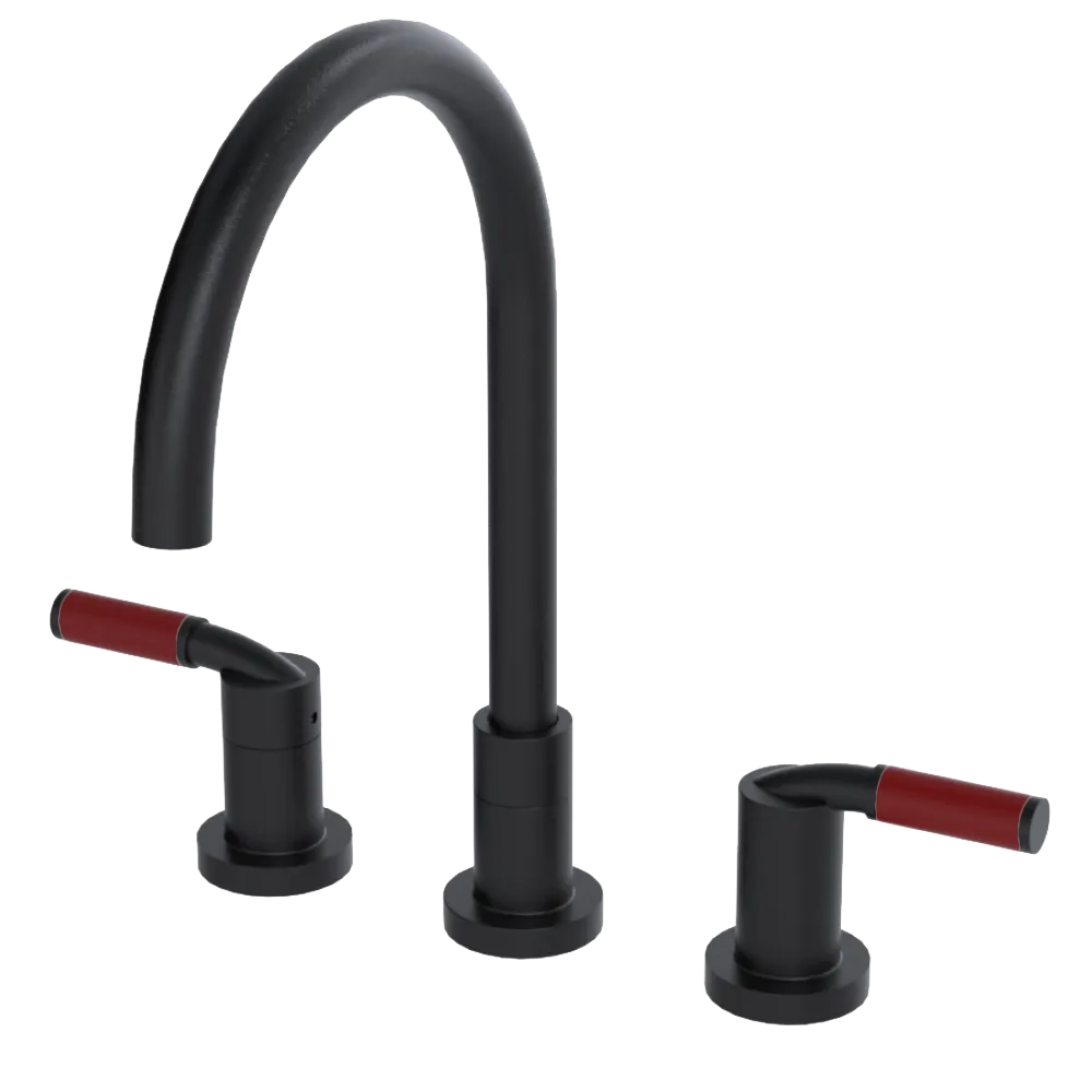 Rubinet Widespread Kitchen Set Matt Black