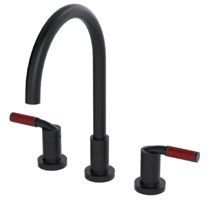 Rubinet Widespread Kitchen Set Matt Black