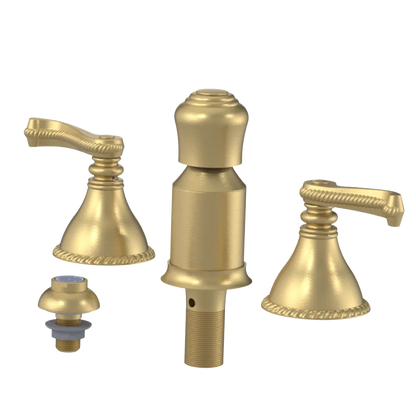 Rubinet Bidet Fitting with Spray, Diverter, and Vacum Breaker (Less Drain) Satin Gold