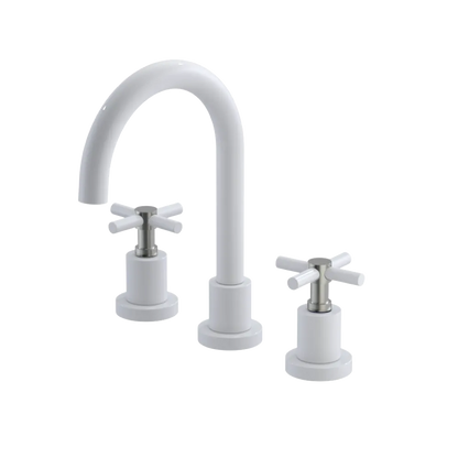 Rubinet Widespread Lav. Set. (less drain) White