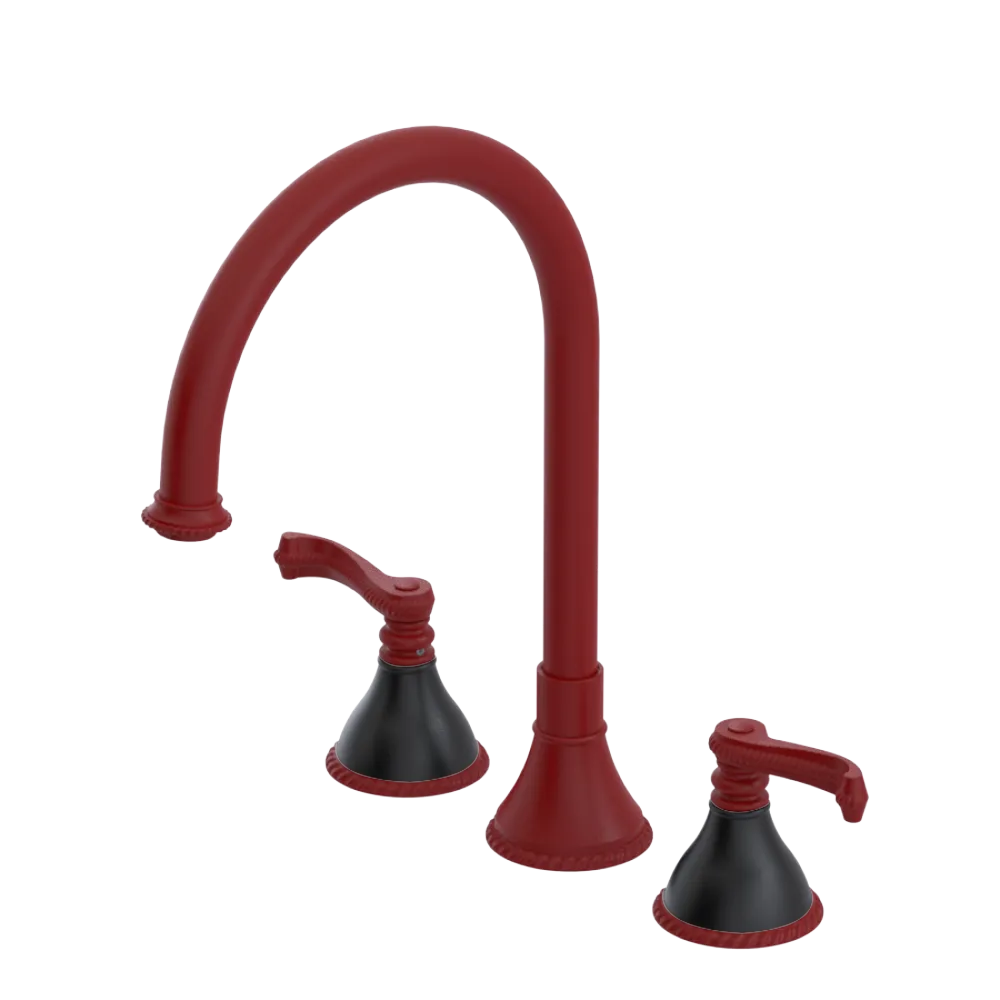 Rubinet Widespread Kitchen Set Maroon