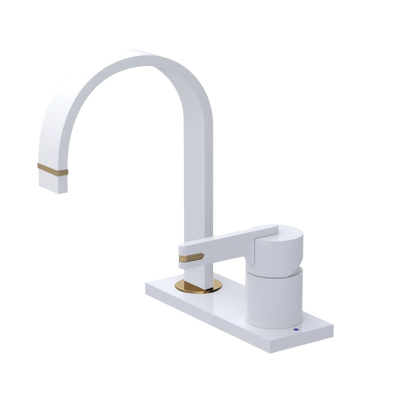 Rubinet 4" Centre Single Control Lav. Set (less drain) White