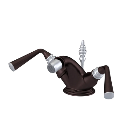 Rubinet Single Hole Dual Handle Bidet Fitting (Less Drain) Tuscan Brass