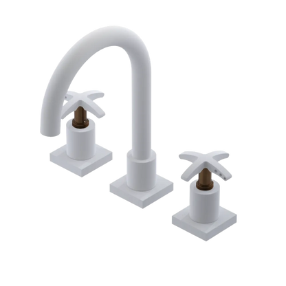 Rubinet Widespread Lav. Set. (less drain) Matt White