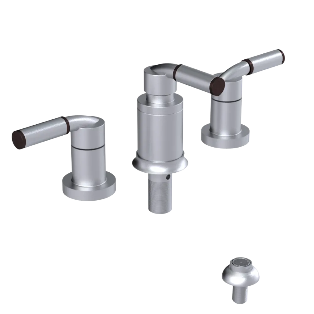 Rubinet Bidet Fitting with Spray, Diverter, and Vacuum Breaker (less drain) Satin Chrome