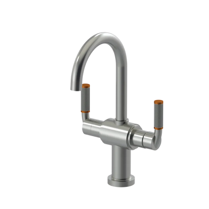 Rubinet Single Hole Dual Handle Lav. Set. (less drain) Satin Nickel