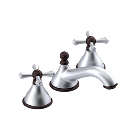 Rubinet Widespread Lav. Set. (less drain) Satin Chrome