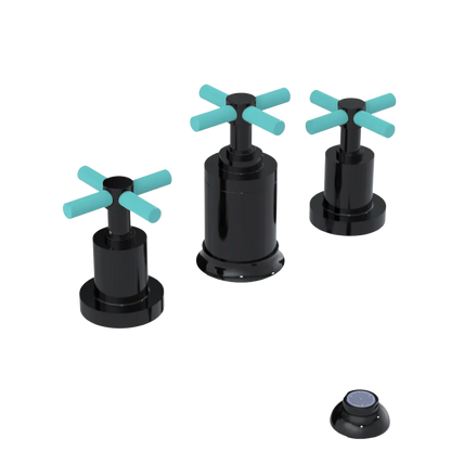 Rubinet Bidet Fitting with Spray, Diverter, and Vacuum Breaker (less drain) Black