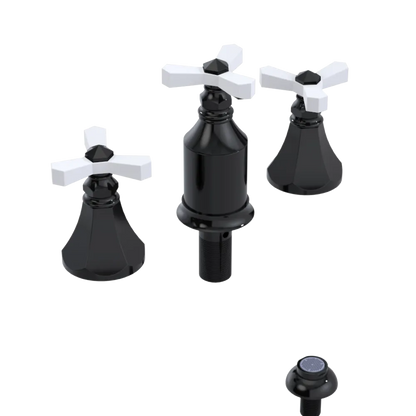 Rubinet Bidet Fitting with Spray, Diverter, and Vacum Breaker (Less Drain) Black