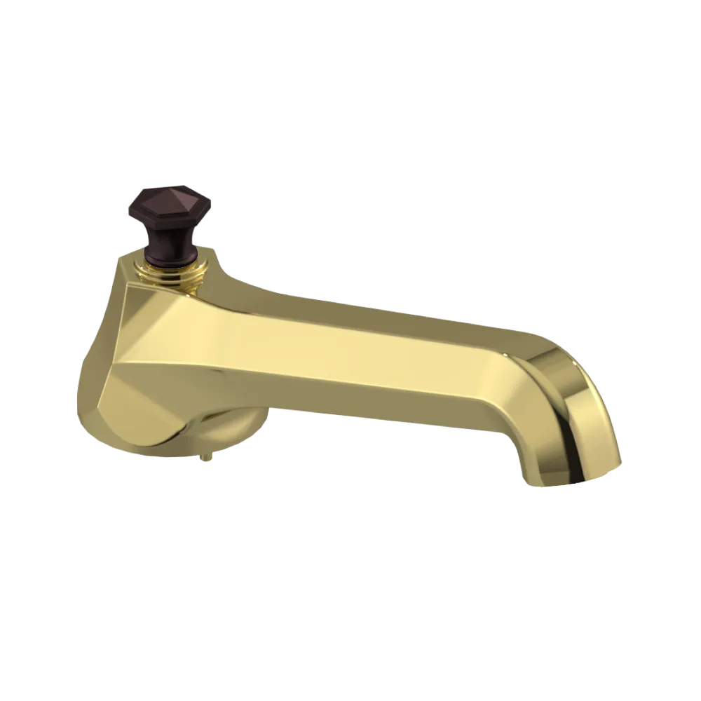 Rubinet Tub Filler Spout Deck Mount Natural Brass