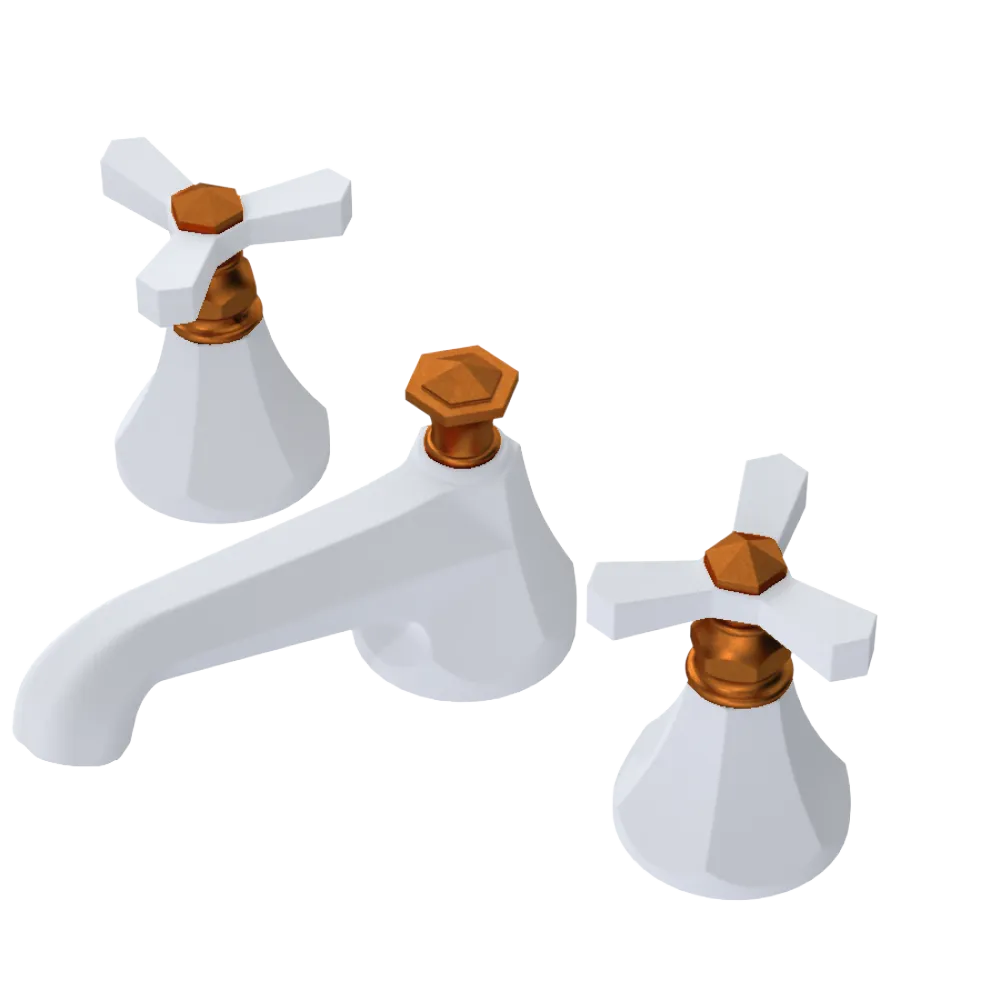 Rubinet Widespread Lav. Set. (less drain) Matt White