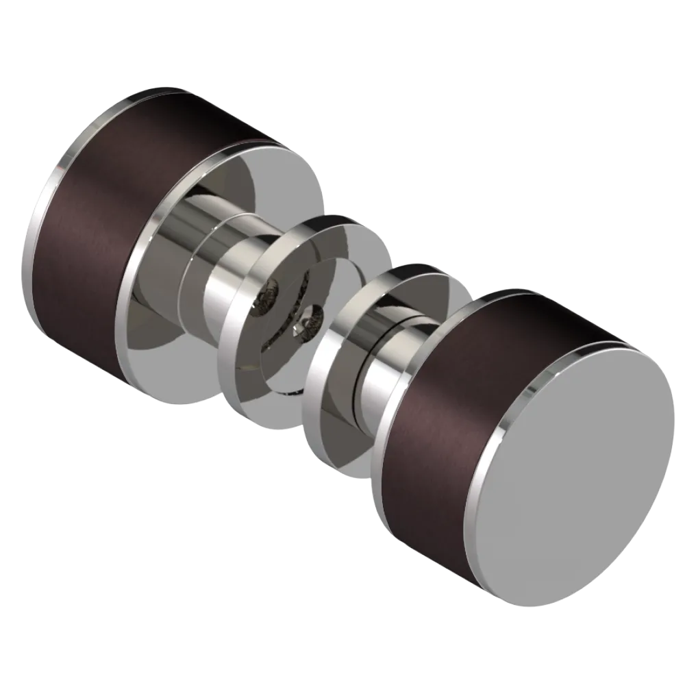 Rubinet Shower Door Knob (set) Polished Nickel