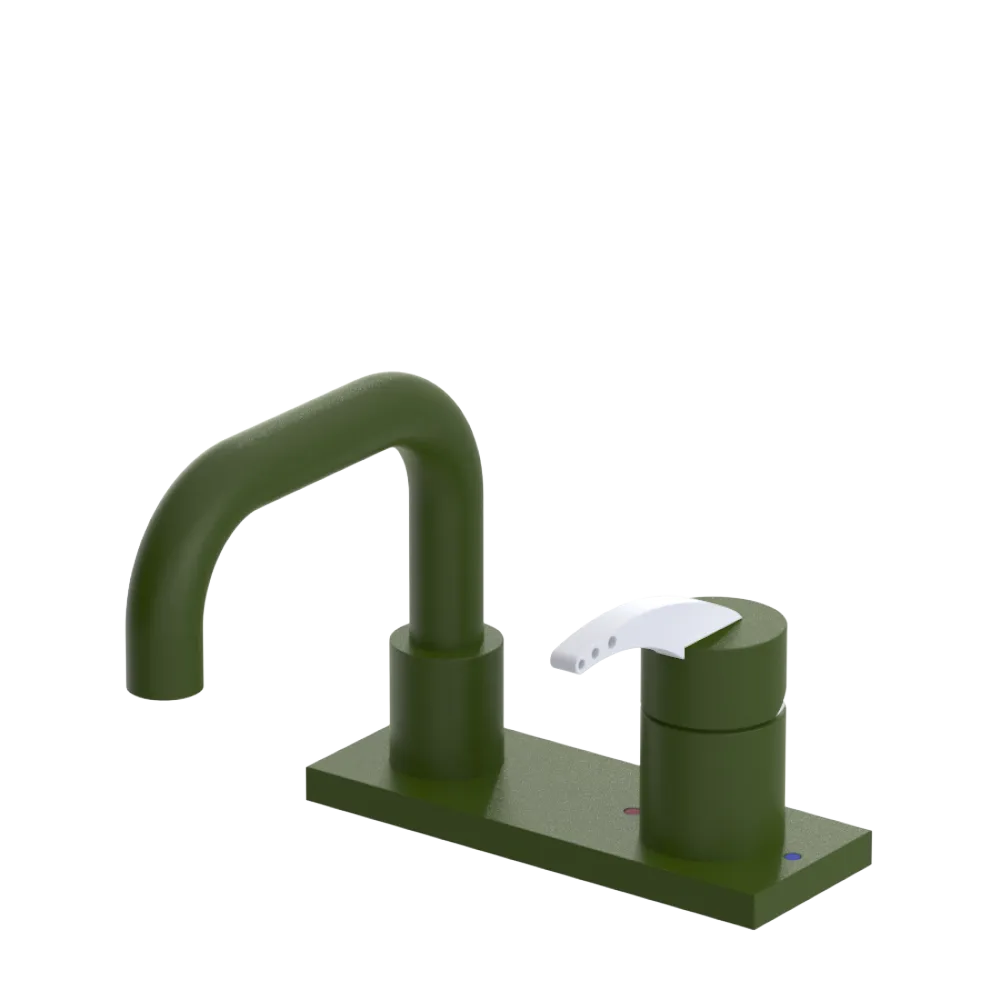 Rubinet 4" Centre Single Control Lav. Set. with Genesis spout (less drain) Green Envy