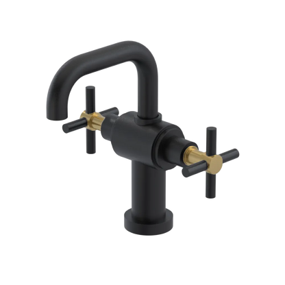 Rubinet Single Hole Dual Handle Lav. Set. (less drain) Matt Black