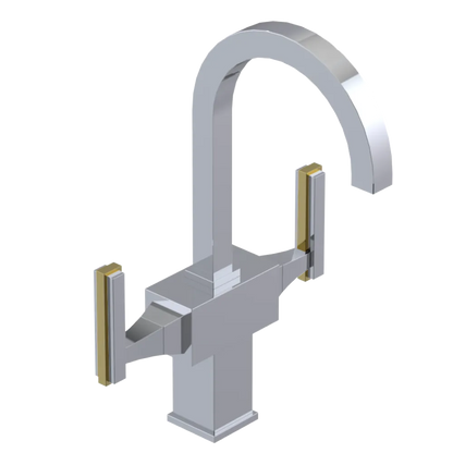 Rubinet Single Hole Dual Handle Lav. Set. (less drain) Chrome