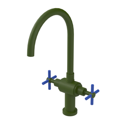 Rubinet Two Handle Single Hole Kitchen Set with LaSalle Spout Green Envy