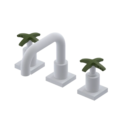 Rubinet Widespread Lav. Set. with Genesis spout (less drain) Matt White
