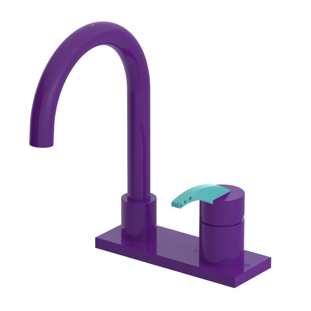 Rubinet 4" Centre Single Control Lav. Set. (less drain) Purple Haze
