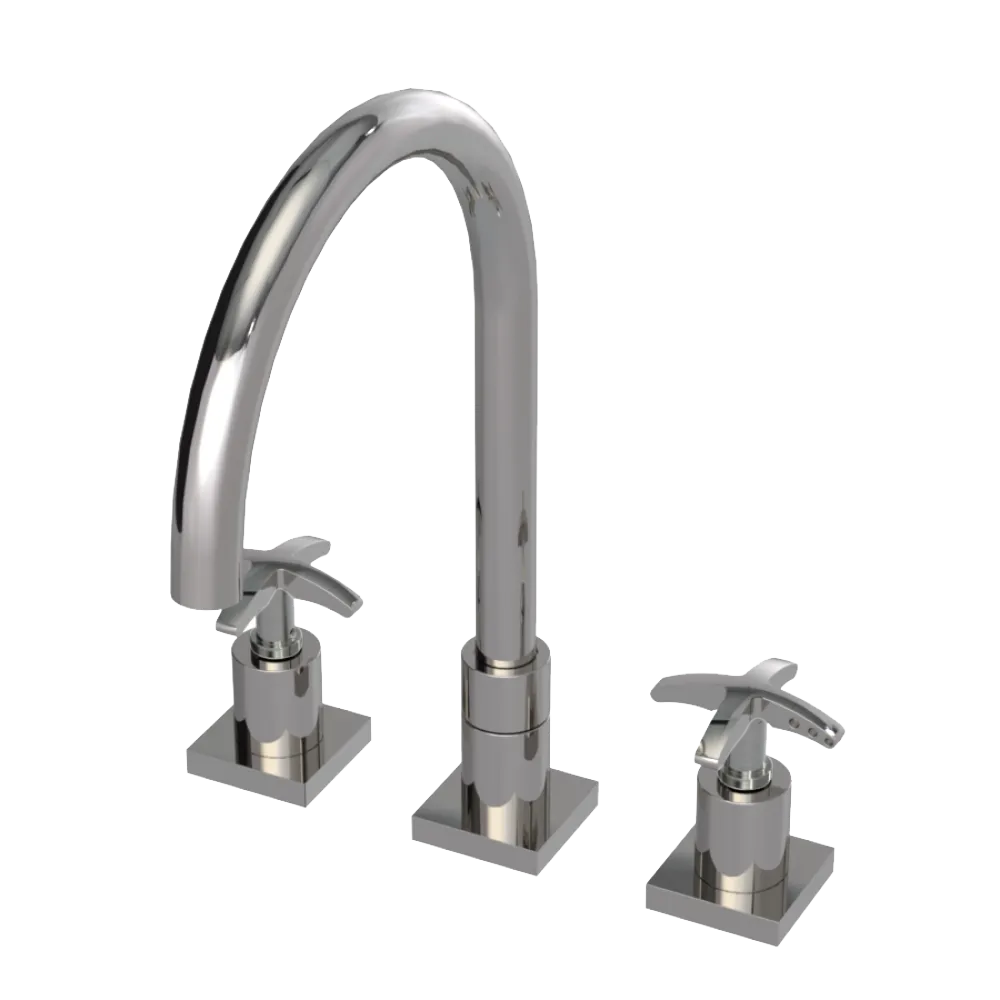 Rubinet Widespread Kitchen Set Polished Nickel