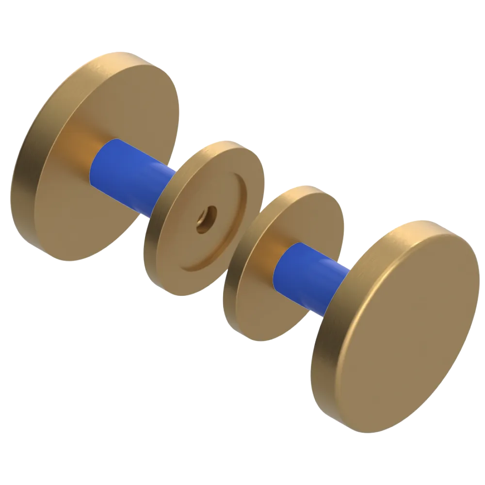 Rubinet Shower Door Knob (set) Satin Gold
