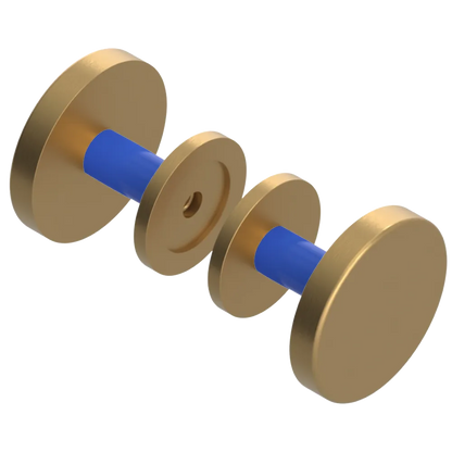 Rubinet Shower Door Knob (set) Satin Gold