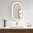KALIA EFFECTLED-illuminated bathroom mirror - 22" x 38" - Brushed gold